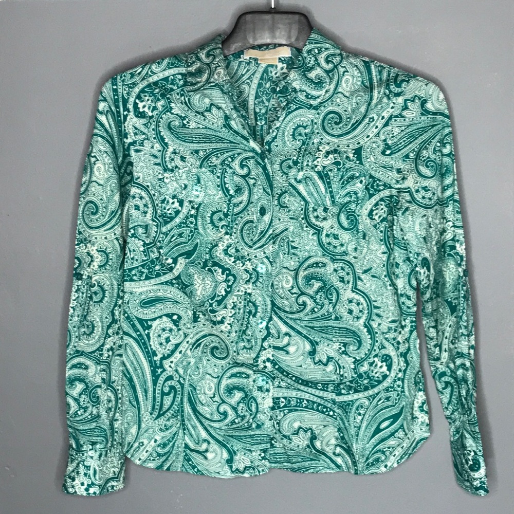 Michael Kors long sleeve button up blouse